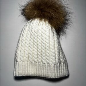 Cozy White Knit Pom-Pom Hat for Kids